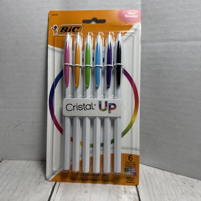 BIC Cristal Up Ball Pen, Medium Point (1.2 mm), Assorted Colors, 6-Count