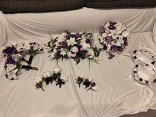 Cadbury Purple / Purple Flower  Wedding Flower Bundle, Cascading Bouquet Etc