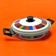 Vintage 1972 San Remo Imperial International Double Handled Enameled Pan MCM