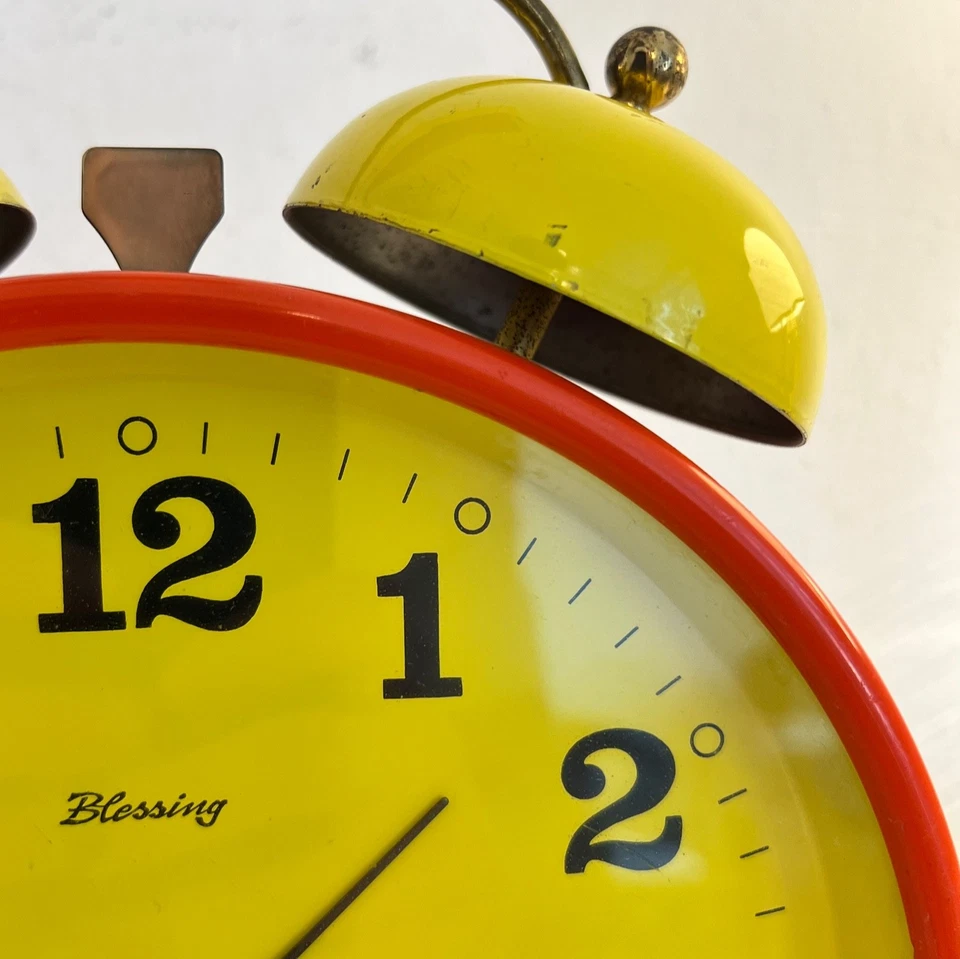 Großer Blessing Wecker / Wandwecker / Gelb Orange / 21cm Durchmesser / Händler - Bild 4 von 4