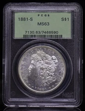 1881-S Morgan Dollar PCGS MS63