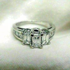 Lab-Created 2.Ct Emerald Cut Diamond Three St...