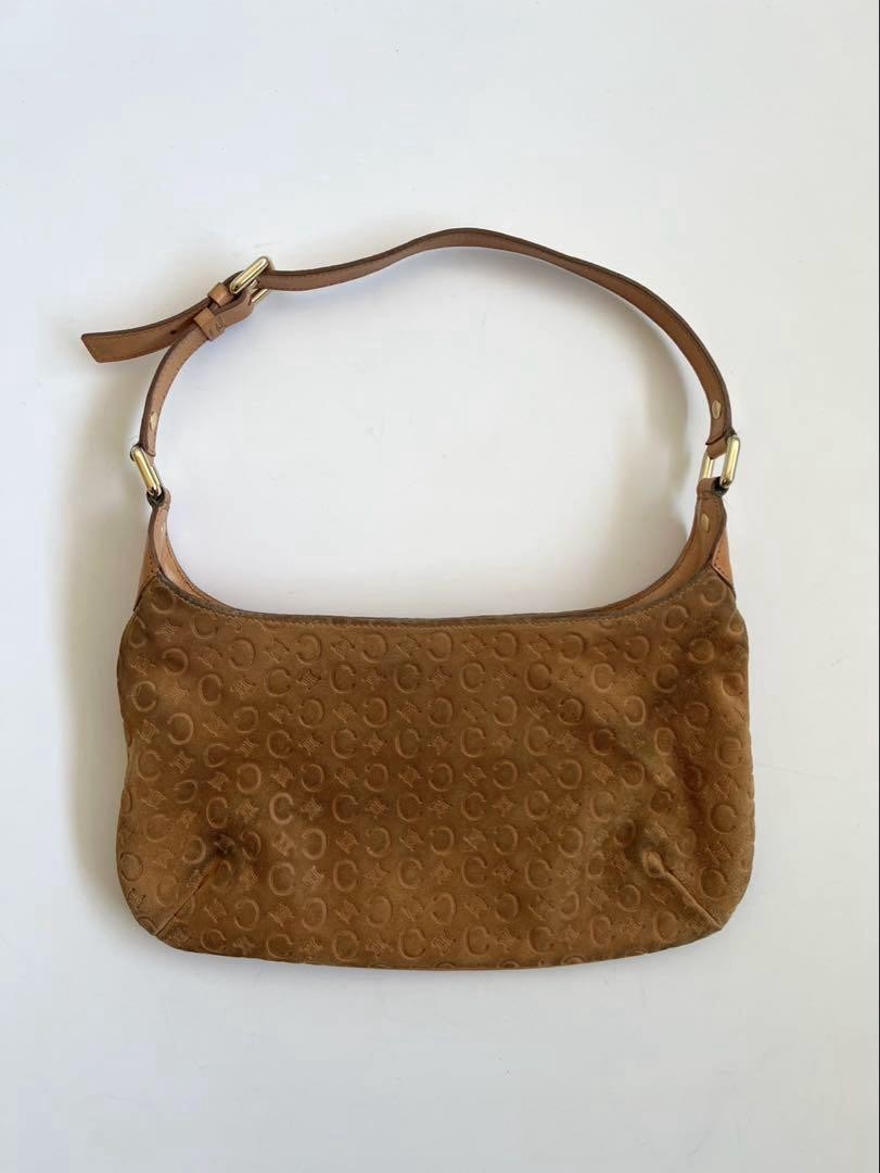 バッグ CELINE C MACADAM SUEDE SHOULDER BAG CELINE C Macadam Suede One Shoulder Bag Brown Vintage