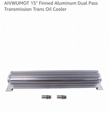 Universal 15" Dual Pass Aluminum Finned Transmission Oil Cooler