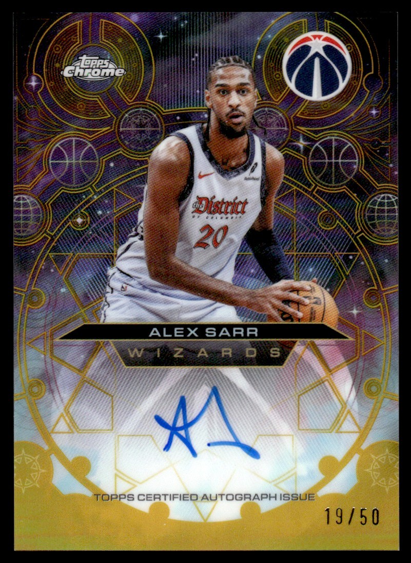 2025-26 Topps Chrome  Chromographs Gold Alex Sarr Auto 19/50 Washington Wizards