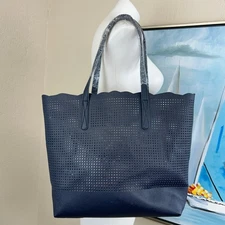 Neiman Marcus Tote Navy faux leather NWOT