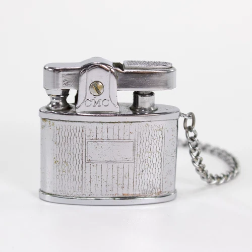CMC Continental Lift-Arm Keychain Lighter Chrome Pocket Novelty Vintage 1.25"