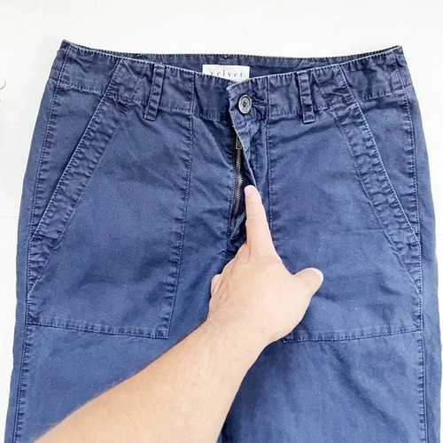 Velvet by Graham & Spencer High Waist Utility Wide Leg Pants in Navy Blue SZ 29 - Picture 3 of 8