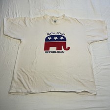 Vintage 90s Lee Political Republican Shirt XL USA Made Rock Solid Graphic Tee