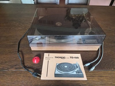 Thorens TD-150 Vintage Record Player Turntable with Manual and Accessories