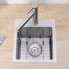 VCCUCINE Bar Sink Drop in,13x15 Inch Topmount RV Kitchen Sink,Handmade Stainless