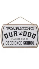 Dog Flunked Obedience School Hanging Wood Wall Decor Funny Dog Sign For Home Dec