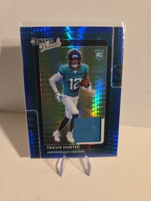 2025 Donruss Optic Threads - Travis Hunter Blue Hyper Prizm Rookie Patch (RC) 