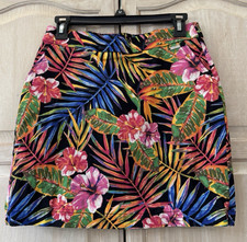 NWOT Rafaella Multicolor Tropical Leaf Floral Golf Skort Skirt Shorts Size XS