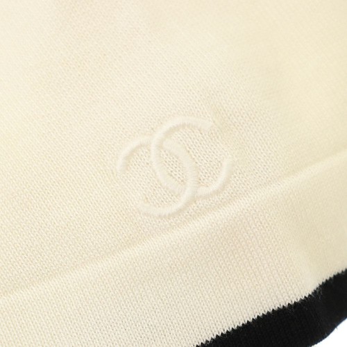 CHANEL Short Sleeve Cut And Sew Size 40 White Cotton 100 Women'S Tops Apparel Cl - Picture 6 of 9