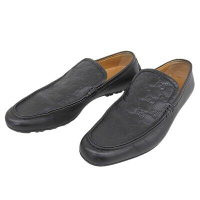 Gucci 17176 GG Embossed Striped Leather Driving Shoes Gucci 17176 GG Embossed Striped Leather Driving Shoes
