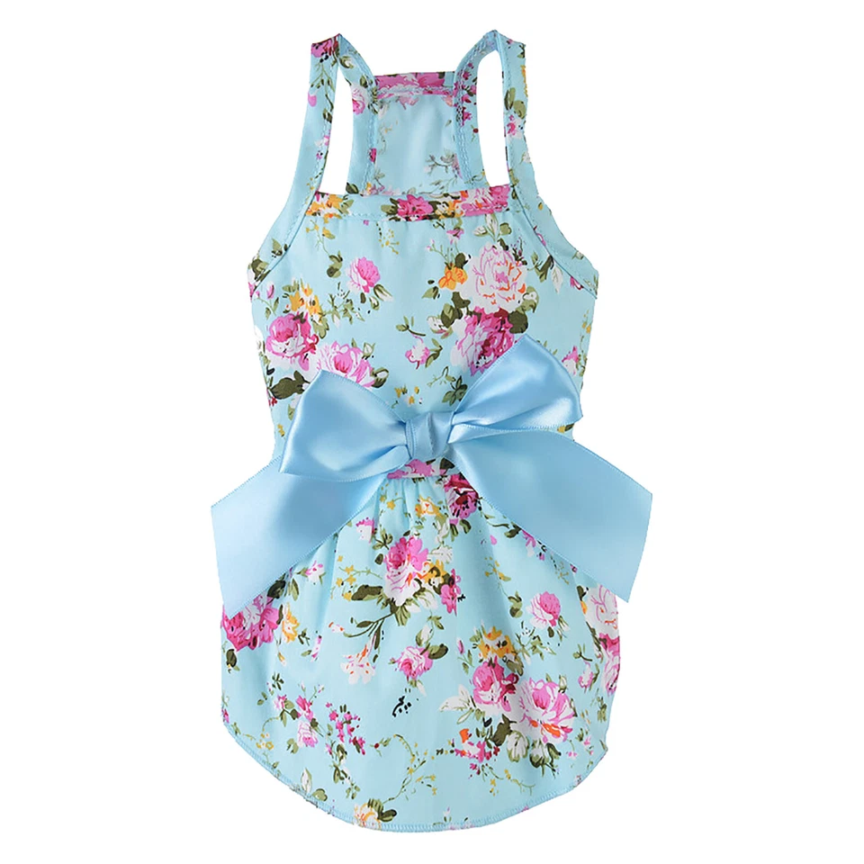 Cute Pet Clothes Dog Cat Princess Dress Small Pet Silk Bow Knot Skirt - Image 2 of 4