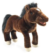 Folkmanis Horse Hand Puppet, Brown, Black, Off- White