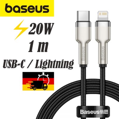 Kabel Baseus USB-C für iPhone 20W 1m Schnellladenkabel Datenkabel Schwarz