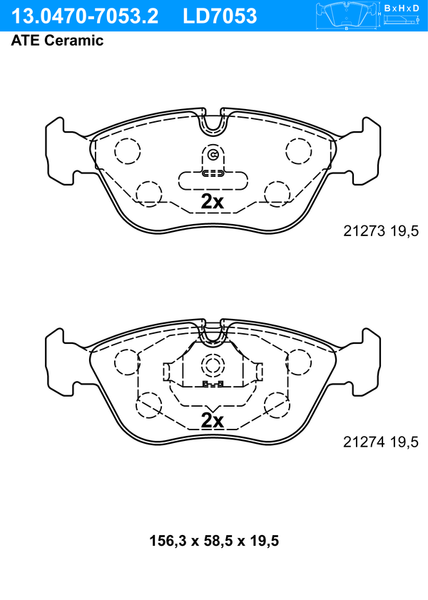 ATE BremsbeläGe Vorne Rechts Links FüR Volvo 850 S70 V70 I C70 Xc70 Cross-image