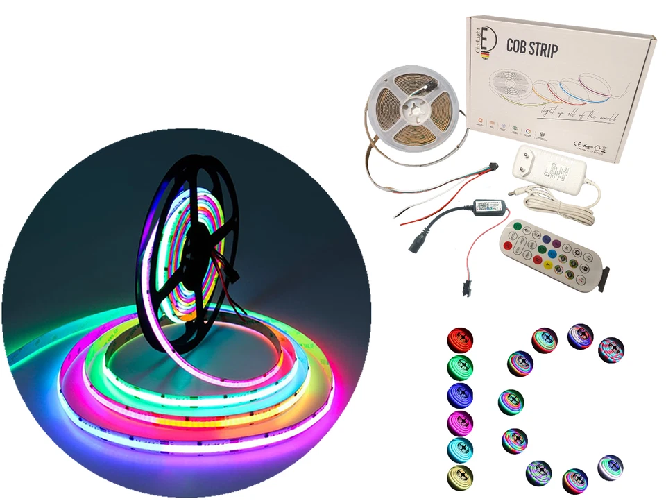 COB LED Streifen Stripe Band Lichtband , RGB IC, CCT, dimmbar, Selbstklebend, - Bild 2 von 4