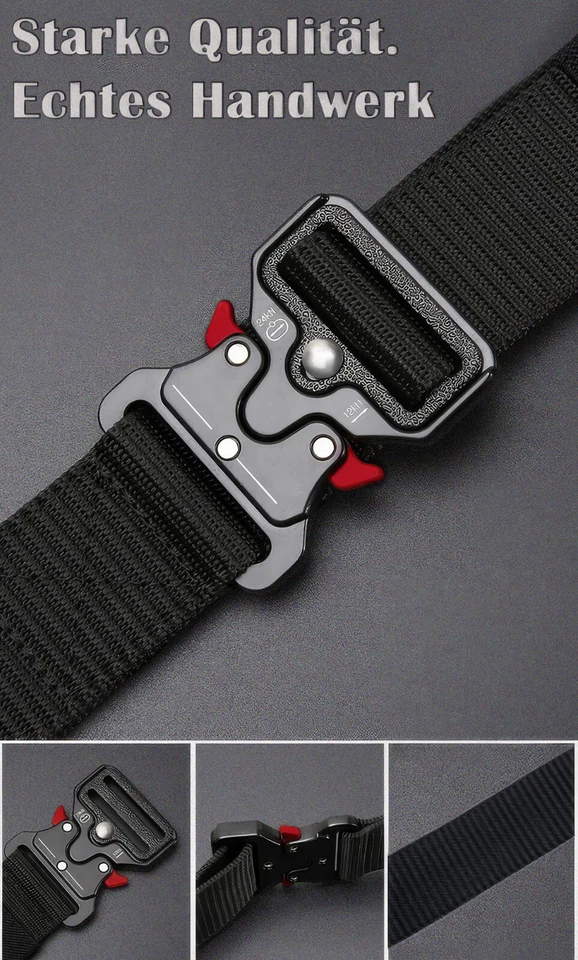 Cinturón Táctico Exterior Cierre Rápido - Cinturón de Trabajo Militar, Nylon - Imagen 2 de 4