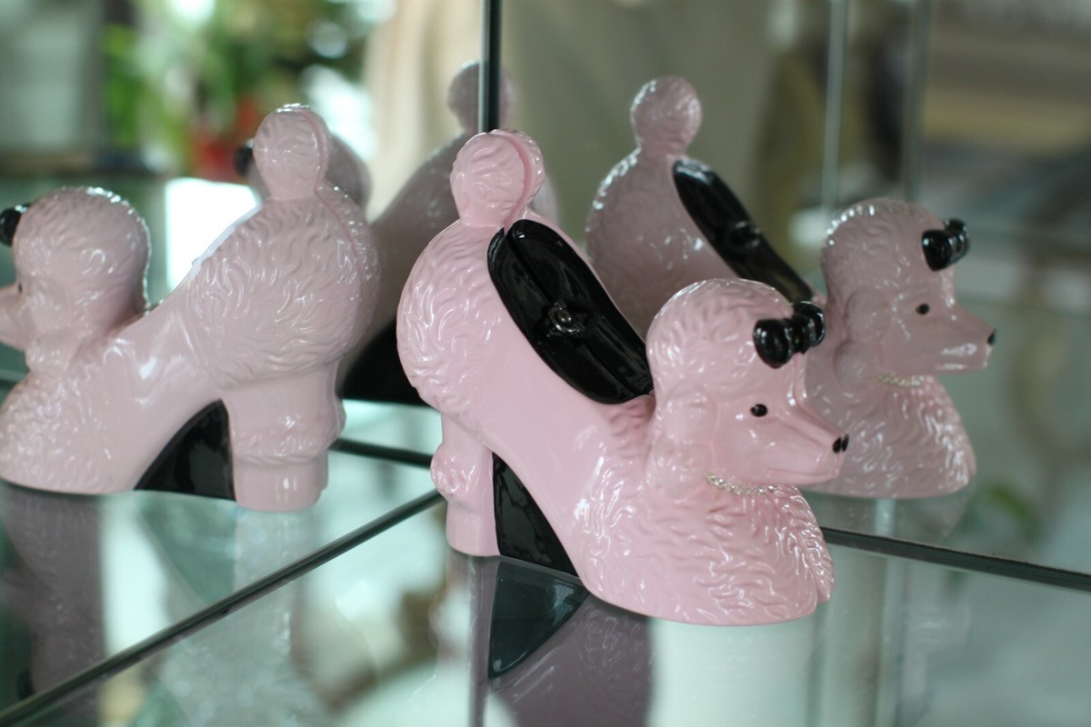 TIMMY WOODS PINK POODLE SWAROVSKI CRYSTAL DOG PURSE CLUTCH PUPPY
