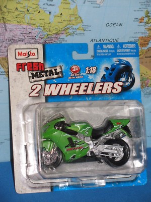 1/18 MAISTO FRESH METAL 2 WHEELERS MOTORCYCLES KAWASAKI ZX12R