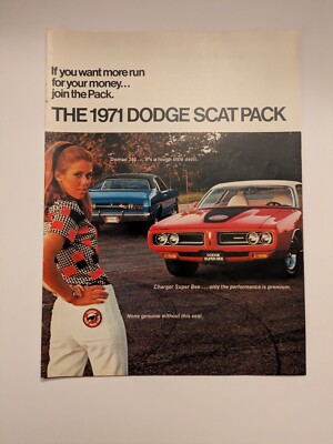 1971 Dodge Scat Pack Original Brochure Super Ber