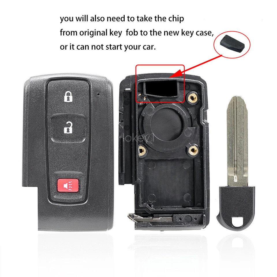 10x Estuche Llavero Para 2004 2005 2006 2007 2008 2009 Toyota Prius Mando a Distancia Carcasa Foto 2 de 4