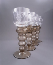 Vier große, original Theresienthal Weingläser / Weinrömer um 1960 hergestellt