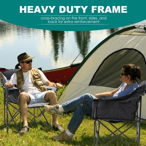 SLSY Oversized Camping Chair Outdoor Portable Chairs 500 lbs with Side Pocket - Picture 6 of 62