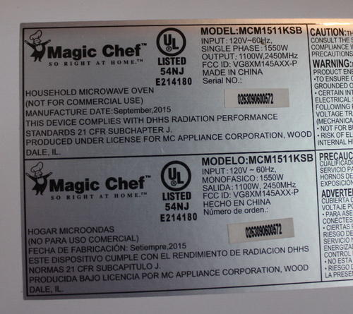 PLATTENSPIELER FÜHRUNGSRING TEIL #2030590039-MAGIC CHEF MIKROWELLE MODELL # MCM1511KSB - Bild 8 von 8