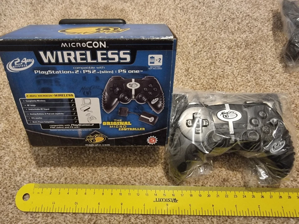 SONY PLAYSTATION 2 PS2 WIRELESS CONTROLLER MadCatz Microcon Game Pad BRAND NEW - Image 2 of 2