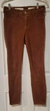 Anthropologie Pilcro and the Letterpress Rust Script Velvet Pants Size 26