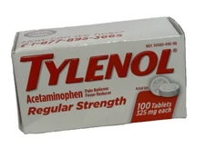 Regular Strength, Acetaminophen Pain Reliever Fever Reducer, 325 mg, 100 count