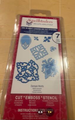 Spellbinders,Shapeabilities, Damask Motifs 7 Dies Cut Stencil Emboss