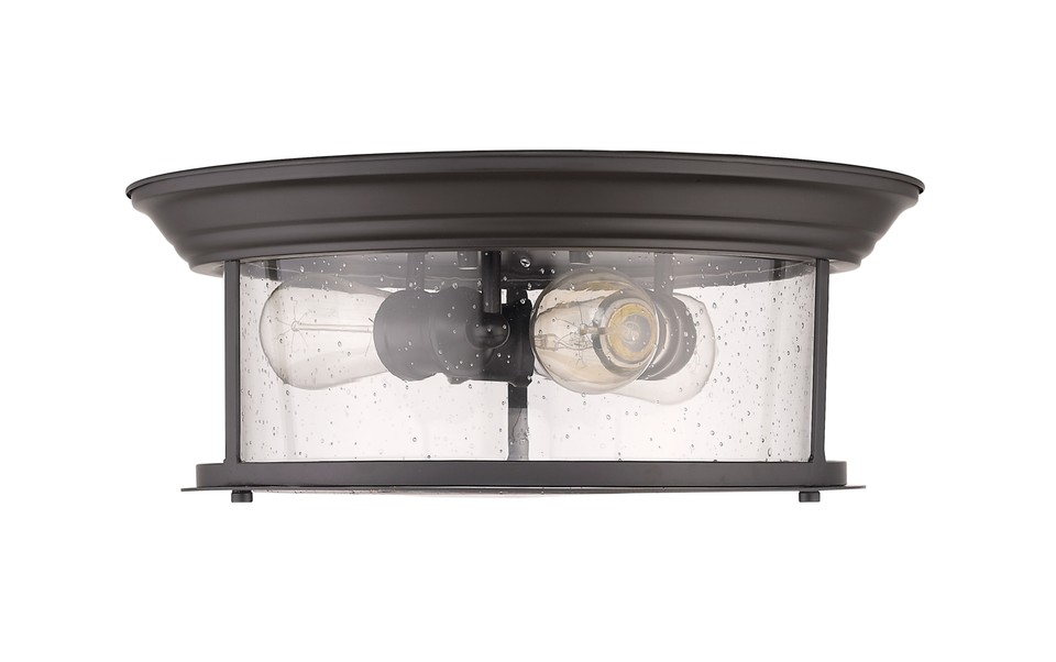 Bellevue ZCF89775 Hughen 3 Light 16"W Flush Mount Drum Ceiling Black
