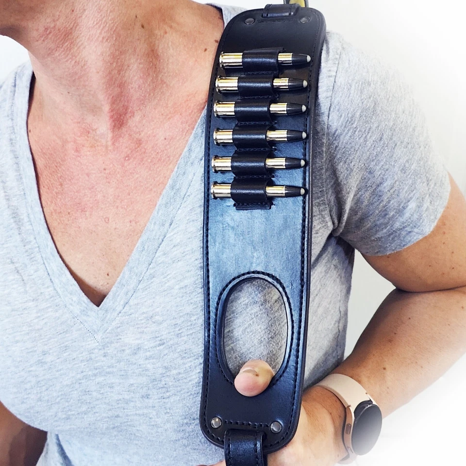 Adjustable Rifle Sling Leather Handmade Winchester Marlin Henry Lever Action USA - Image 2 of 4