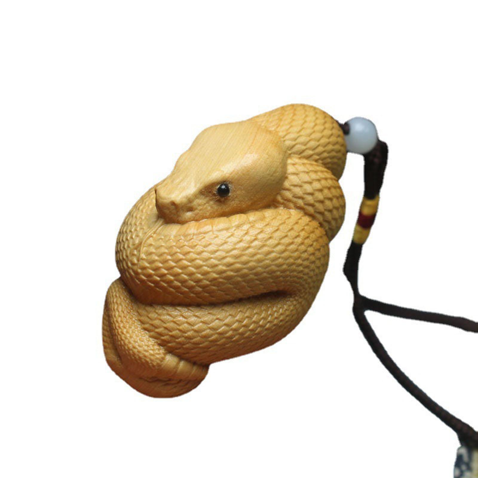 Hand Carved Figurine Snake Statue Collectible Art Craft Mini Car