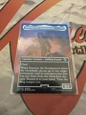 FOIL Borderless SAMWISE THE STOUTHEARTED mtg NM-M Lord of Rings Unc Scene 449