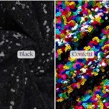 Shimmering Iridescent Sequin Fabric by the Yard – 3mm Sequins on Mesh, 54” Wide