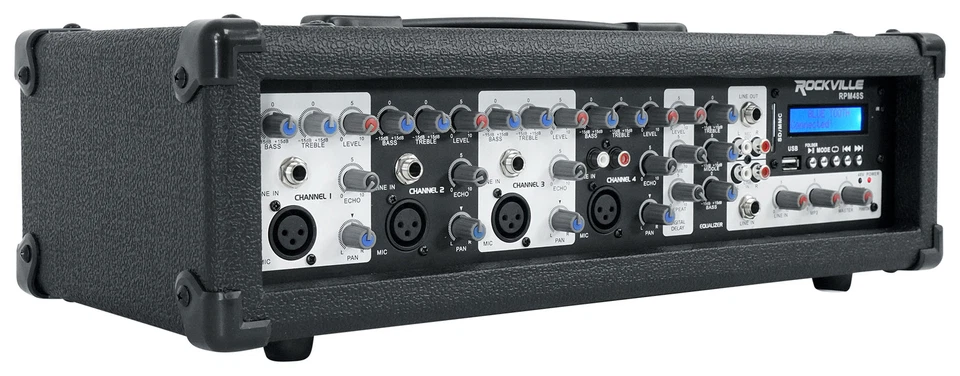 Rockville RPM48S 2400w Powered 4 Channel Mixer/Stereo Amplifier w Bluetooth/EQ - Image 2 of 4