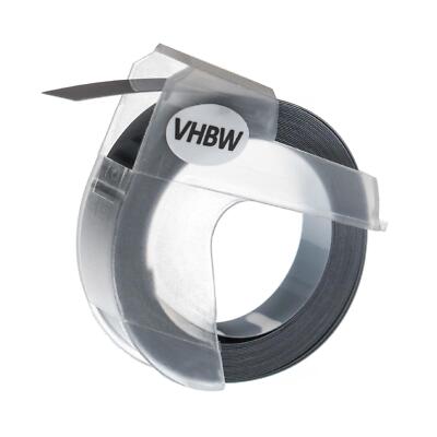 3D Schriftband für Dymo Label Buddy 20008 Mini Maxi 1755 Weiß/Silber 9mm 3m
