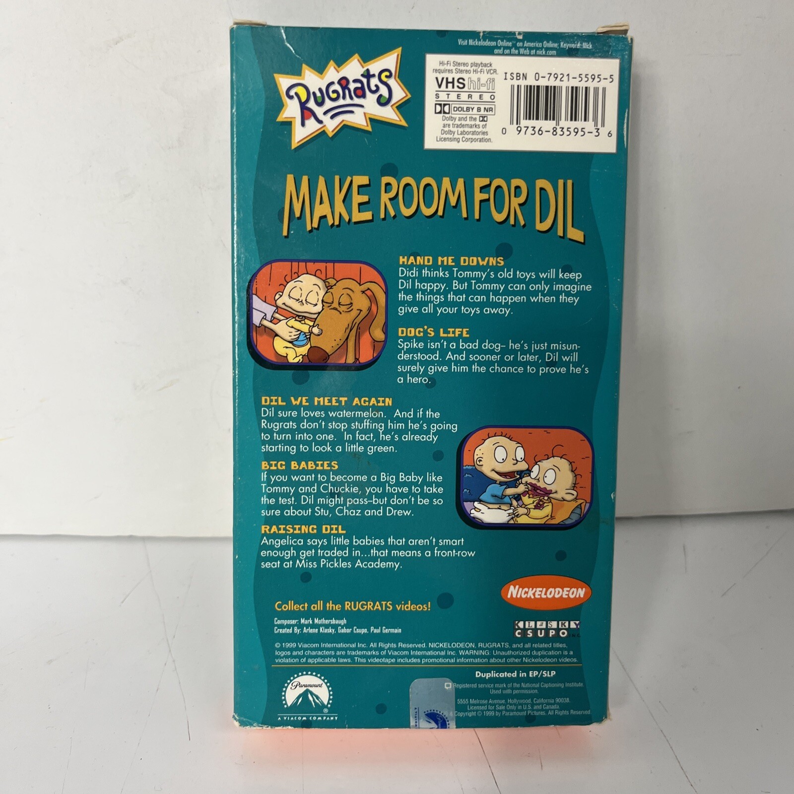 Rugrats Make Room For Dil 5 Stories (VHS, 1999) Vintage Orange Tape