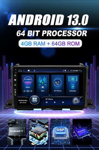 For Toyota Highlander 2014-2019 Car Stereo Android 14 GPS Car Play CANBUS 4G+64G - Bild 12 von 17