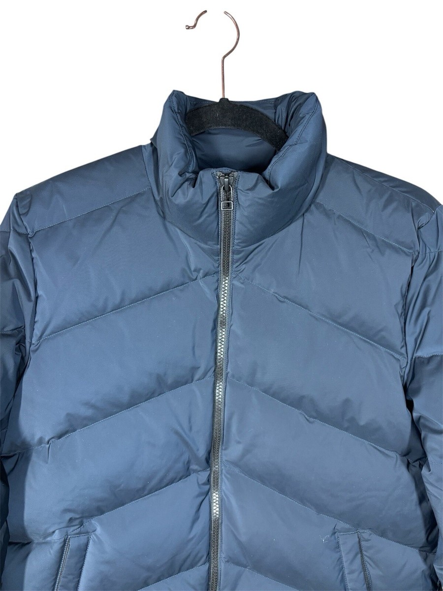 Theory S Small Stand Collar Puffer Womens Jacket Deep Navy Down