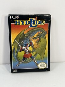 Hydlide NES Nintendo Game Cart Sleeve Styrofoam Box +Inserts & Registration Card
