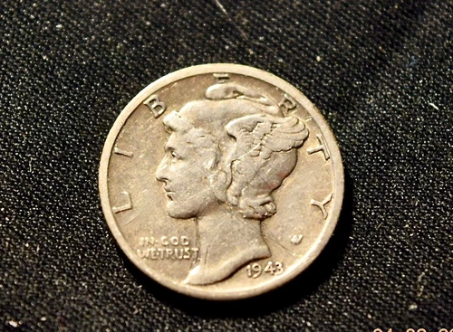 1943-D US Silver Mercury Dime - XF  ** Free Shipping **