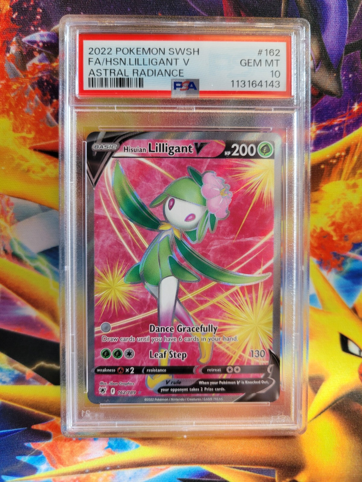Pokemon Hisuian Lilligant V Full Art Astral Radiance #162 Graded Card PSA 10
